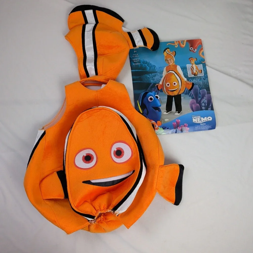Disney Finding Nemo Deluxe Toddler Costume Halloween Size 4-6 Orange Fish - Picture 1 of 10